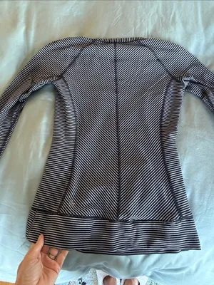 lululemon athletica Black and White Striped Long Sleeve Top thumbnail 4