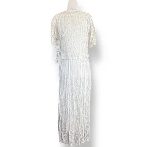 Vintage Nostalgia Lace Maxi Dress‎ Cream Romantic Cottagecore Small Deadstock thumbnail 10