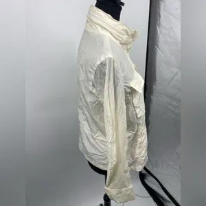 Gap windbreaker cream jacket size‎ medium zip up thumbnail 3