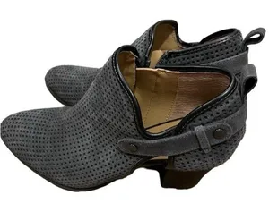 Franco Sarto Size 9 Women’s Dakota Gray Suede Perforated Ankle Boots thumbnail 1