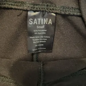Satina size small black flare stretchy pants leggings EUC worn 3-4 times thumbnail 3