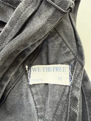 Free People We the Free Washed Black Overalls size Medium thumbnail 7
