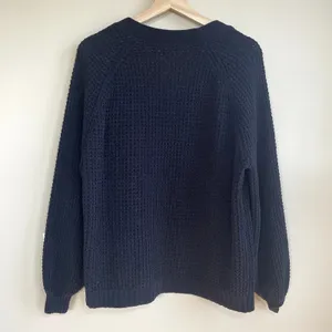 American Eagle black waffle knit lightweight cardigan sweater pockets women's M‎ thumbnail 6