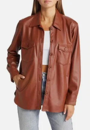 BlankNYC Women's Brown Faux Leather Jacket thumbnail 1