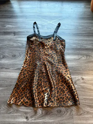 Kathy Ireland Leopard Print Satin Lingerie Slip Dress Nightie Small thumbnail 7