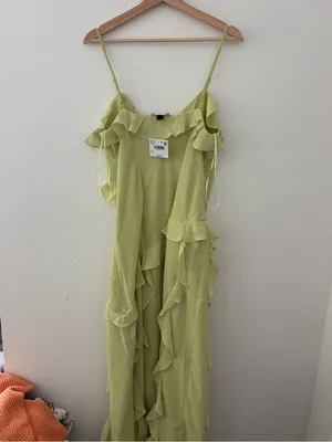 American Eagle maxi dress ruffles in green new nwt thumbnail 3