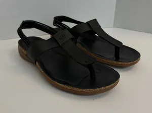 Keen Sandal Dauntless Posted Thong Leather Cork Comfort Travel Beach Blac thumbnail 1