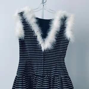 Victor‎ Costa MobWife Quirky Dainty Victorian Dress 12 Black Striped Party thumbnail 7