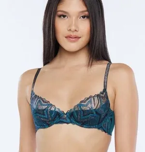 Savage X Fenty Shinning Star Half Cup Plunge Bra Blue Starstruck 34B NWT thumbnail 1