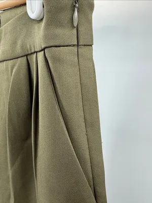 Lulu's Olive Green Tailored Pleat Trousers S office professional casual neutral thumbnail 8