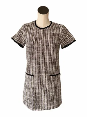 NWT $159 CECE Tweed Shift Dress Time To Shine Rich Black Wool Blend Oversize thumbnail 6