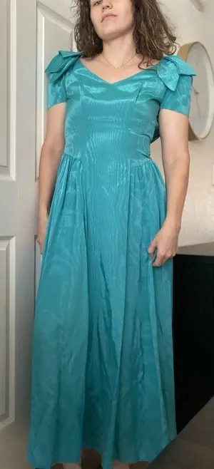 American Vintage Vintage House of Bianchi Disco Formal‎ Prom Dress Size 2 Full Skirt Fitted Waist thumbnail 1