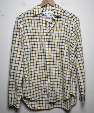 Frank‎ & Eileen Women Eileen Button Front Shirt Small Yellow Gingham Plaid Relax thumbnail 1