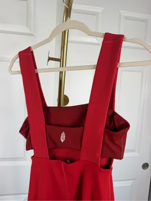 Free People Movement Red Capri Jumpsuit Romper Size S thumbnail 9