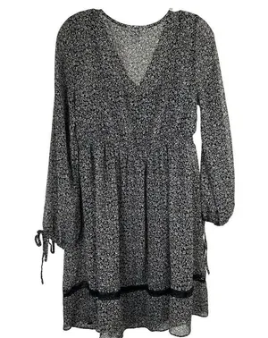 Motherhood Maternity Dress Size Medium Black Floral Lined Boho thumbnail 4