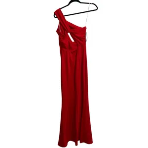 NEW NWT Katie May X REVOLVE Edgy One Shoulder Maxi Gown In Cherry Red thumbnail 8
