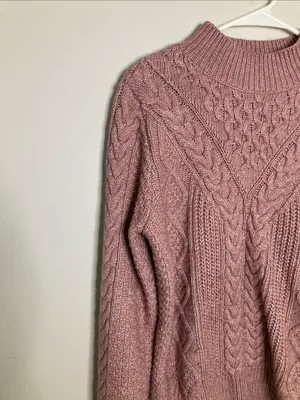 Abercrombie & Fitch Rose Cable Knit Turtleneck Sweater thumbnail 2