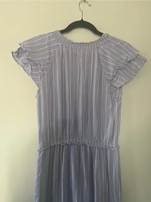 Old Navy Lavender Striped Midi Dress Small Coastal Euro Summer Cottagecore thumbnail 8