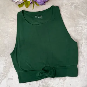 Aerie Green Twist Front Crop Top thumbnail 5