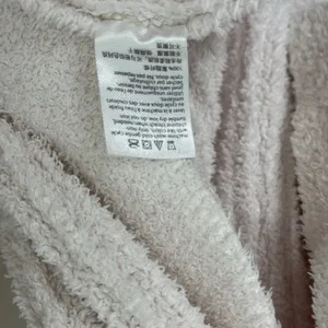 Barefoot Dreams CozyChic Knit Side Tie Ribbed Robe Almond Off White Size XL thumbnail 8