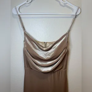 Revelry Skye‎ Velvet Champagne Cowl Neck Maxi Dress Size 2 thumbnail 4