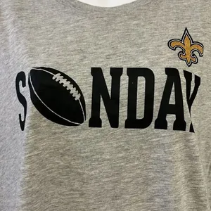 NFL New Orleans Sunday Football Women’s Short Sleeve Heather Gray T-Shirt-Large thumbnail 7
