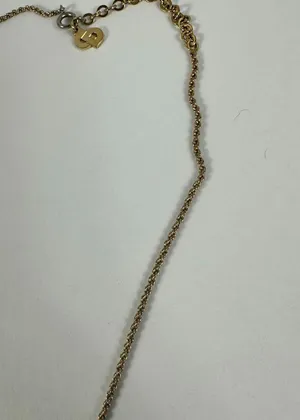 Christian Dior CD Logo Gold Tone Pendant Necklace thumbnail 4