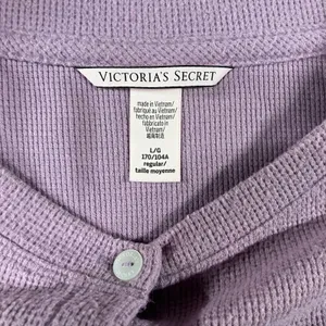 Victoria's Secret Lounge‎ Shirt Women Large Cropped Henley L/S Casual Preppy thumbnail 8