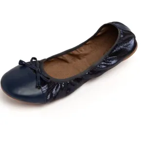 Talaria Foldable Ballet Flats Navy Branded Pouch Travel Wedding Shoes Sparkle 8 thumbnail 5