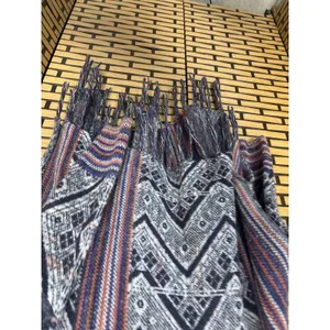 Free People Navy Aztec Cowl Neck Sweater Size Small‎ thumbnail 4