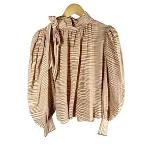 Ulla Johnson Petra Tie Neck Puff Sleeve Blouse Fawn Neutral Top Size 0 thumbnail 2