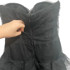 NEW NWT Michael Costello X Revolve Alai Strapless Tulle Maxi Gown In Black thumbnail 9