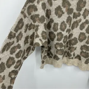 American Eagle Outfitters Leopard Sweater Size Medium Boho Fall Soft Lightweight thumbnail 4