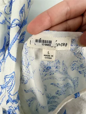 For love and lemons Maisie midi dress linen blend white blue size large thumbnail 5