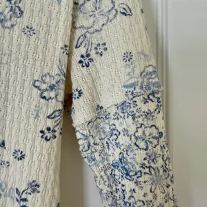 Free People We The Free Clover Print Thermal Top Size S Ivory Oversized Cotton thumbnail 6