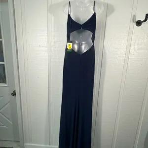 LA FEMME Navy Ruched Jersey Trumpet Gown Dress SIZE 6 NWT thumbnail 11