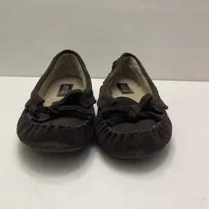 KENNETH‎ COLE REACTION Brown Suede Sherpa Comfort Flat Slipper Shoe Womens 8 thumbnail 2