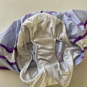 Nike Dri-Fit Running Shorts L Purple Swoosh Print Lightweight Activewear thumbnail 7