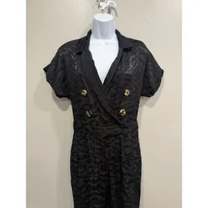 Good American Jumpsuit Women S Summer Boss Black‎ Jacquard Animal Print Mob Wife thumbnail 7