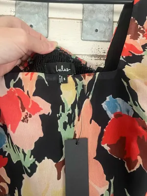 Lulu's Miya Black Multi Floral Sleeveless Maxi Dress thumbnail 6