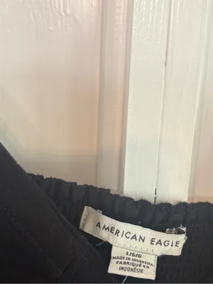 American Eagle Black Crop‎ Tank Top Size Large thumbnail 5