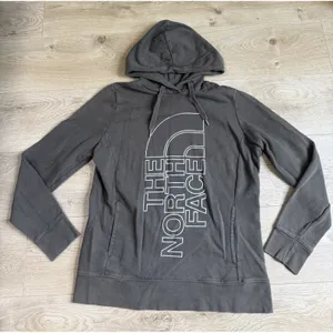 The North Face Womens Pullover Hoodie Green Logo Outdoor Hiking Sweatshirt L thumbnail 1