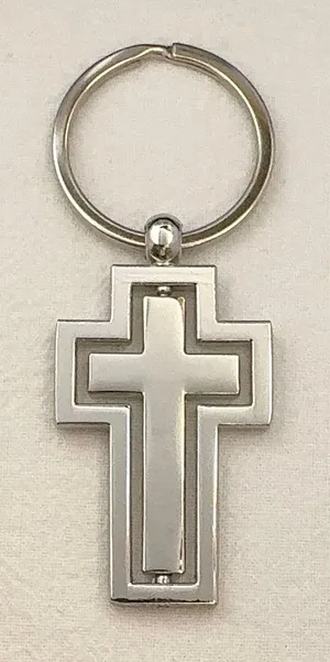 Cross Keychain Charm for Men Women Car Keychain Key Ring Bag Charm Couple Gifts thumbnail 1