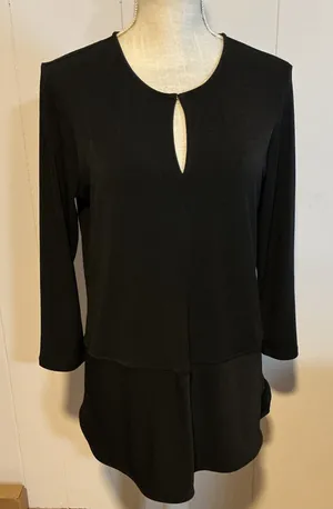 Lauren Ralph Lauren Black Long Sleeve Keyhole Tunic Dress thumbnail 1