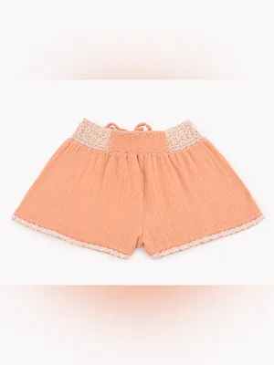 Listicle Peach Boho Gauze Lace Trim Lounge Shorts | Size Small thumbnail 5