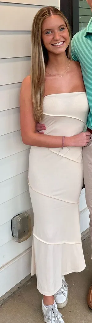 SheIn Cream fitted maxi dress thumbnail 1