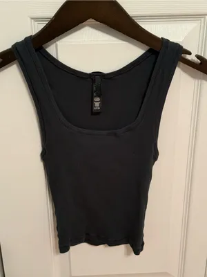Skims Cotton Rib Scoop Neck Tank in Deep Sea thumbnail 2