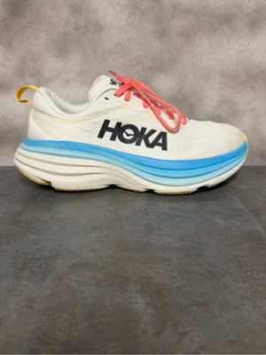 Hoka One One Bondi 8 Women’s Wide Sneakers Blanc De Blanc/Swim Day Size 7.5D thumbnail 14
