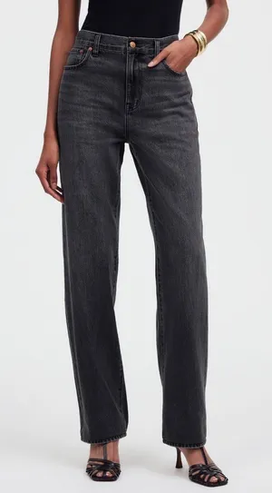 MADEWELL The‎ Rail Straight Leg Jean, Size 6 (28" Waist), Black, NWT thumbnail 1