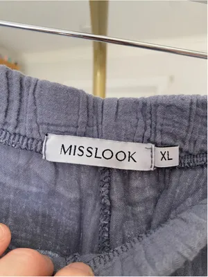 Misslook Wide Leg Cotton Gauze Pants Coastal Boho Beach Y2K Lagenlook Relaxed XL thumbnail 7